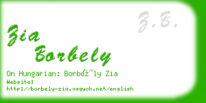 zia borbely business card